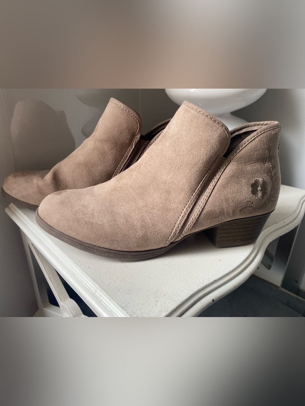 Women’s Taupe Suede Ankle Booties - Stylish Everyday Comfort
